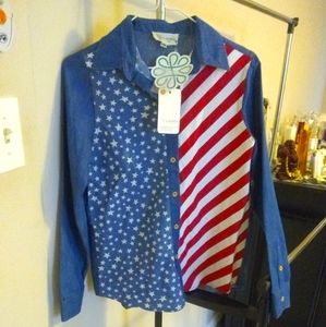 L'Atiste American flag shirt